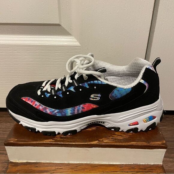 Skechers Womens D’lites Summer Fiesta Black White Multi Size 11 - Picture 5 of 11